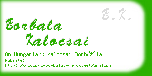 borbala kalocsai business card
